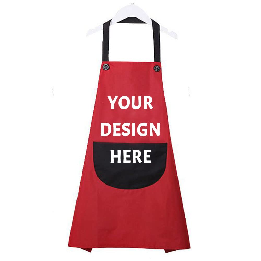 Personalized Kitchen Apron Custom Your Design Text Logo Women Men Aprons