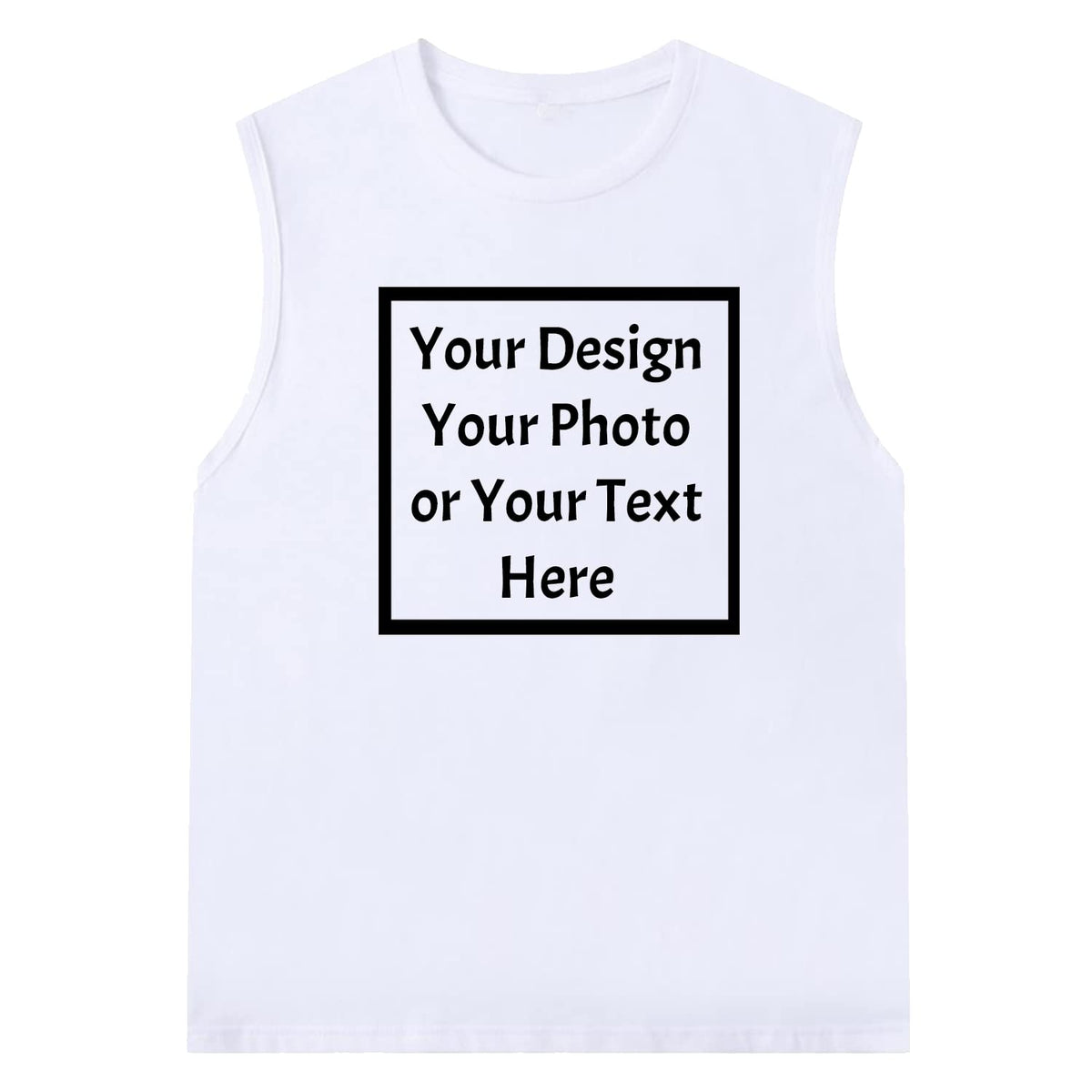 Custom Personalized Text Logo Unisex Young Adult Vest Tank Tops Sleeveless Shirts