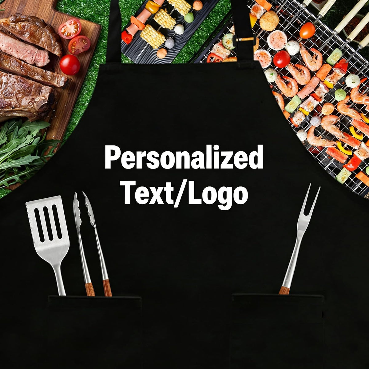 Custom Apron with Logo Personalized for Men Women Adjustable Heavy Duty