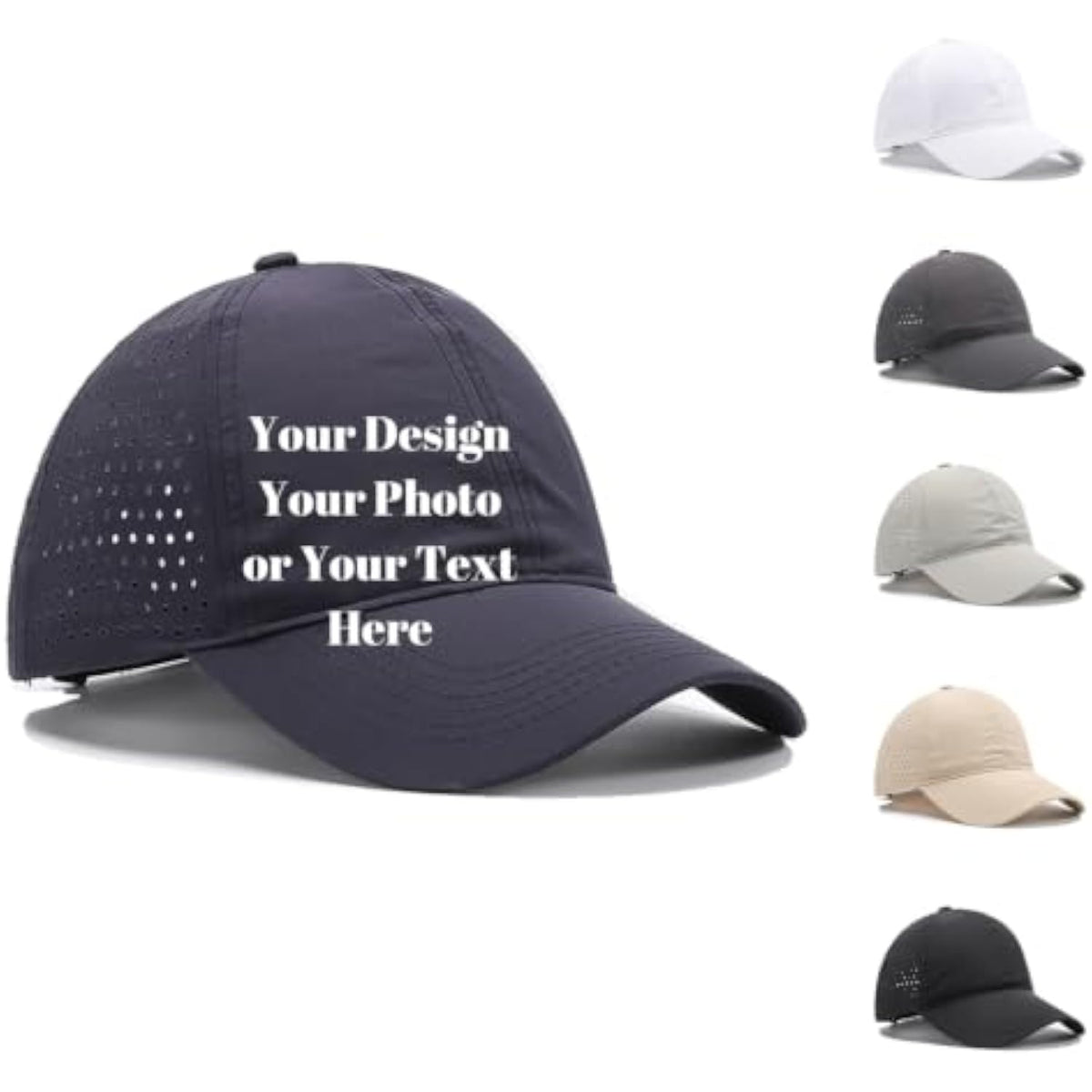 Printed Custom Your Own Picture Text Logo Unisex Personalized Plain Adjustable Hat Baseball Cap