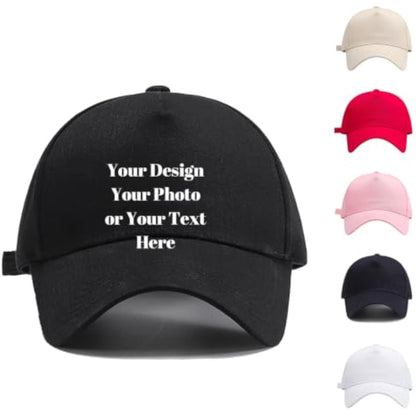 Printed Custom Your Own Picture Text Logo Unisex Personalized Plain Adjustable Hat Baseball Cap