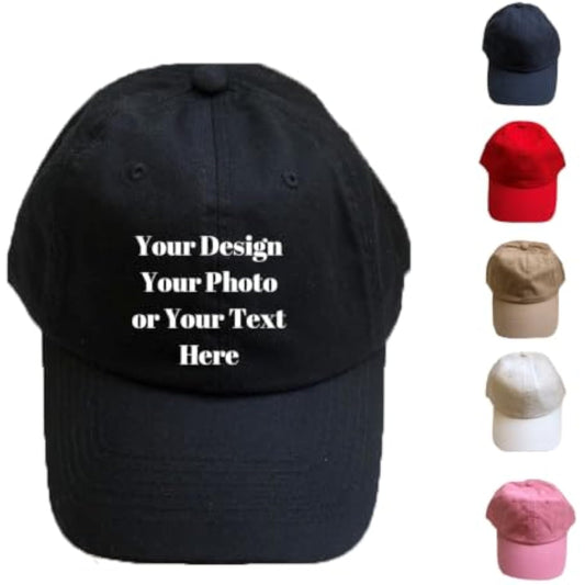 Printed Custom Your Own Picture Text Logo Unisex Personalized Plain Adjustable Hat Baseball Cap