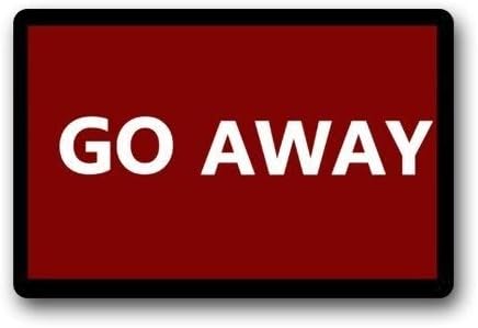 Rubber Doormat Custom Washable Door Mat Go Away Indoor Outdoor Carpet 18 x 30 inch