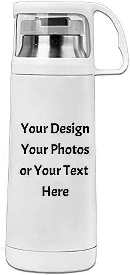 Custom Your Logo Personalized Water Bottle Coffee Travel Mug Drink Thermos Cup 12 ounce 350ml