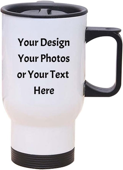 ZMvise Custom Print Your Logo Personalized Water Bottle Coffee Car Travel Mug Drink Thermos Cup 14 ounce