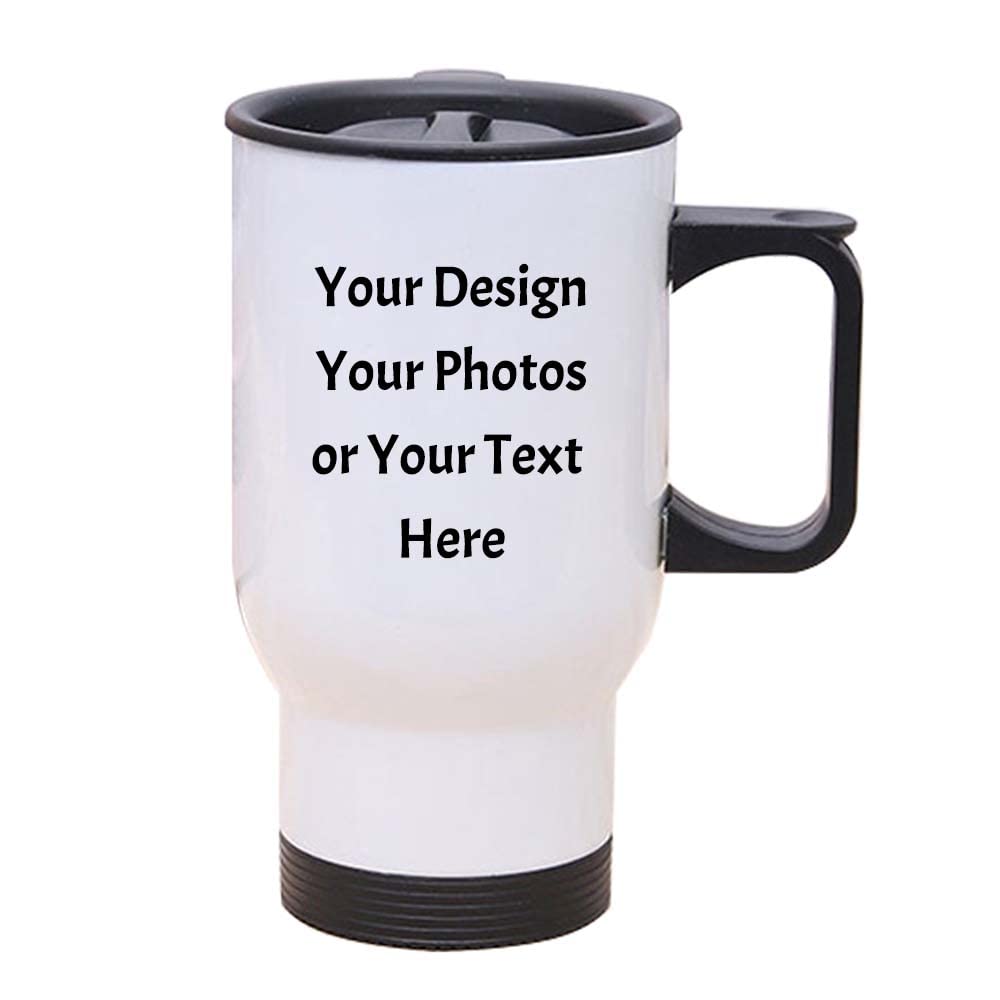 ZMvise Custom Print Your Logo Personalized Water Bottle Coffee Car Travel Mug Drink Thermos Cup 14 ounce