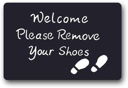 Rubber Welcome Please Remove Your Shoes Doormat Indoor Outdoor Floor Mat 18 x 30 inch