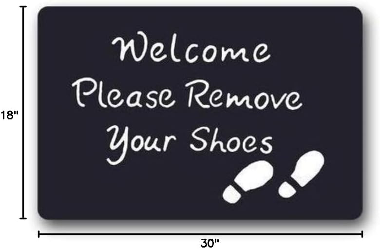 Rubber Welcome Please Remove Your Shoes Doormat Indoor Outdoor Floor Mat 18 x 30 inch