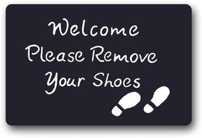 Flannel Washable Bathroom Door Mat Welcome Please Remove Your Shoes Indoor Decor Rug Doormat 18x 30inch