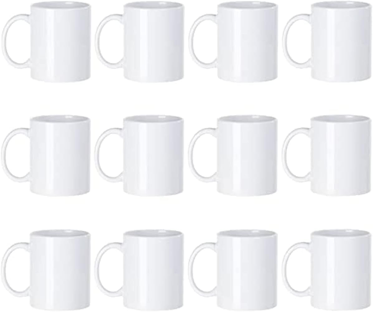 Sublimation Blank Drinking Tea Water Cup White Coffee Mug 11oz with Handles Custom Gift 1 pcs