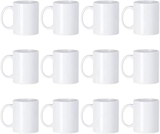 Sublimation Blank Drinking Tea Water Cup White Coffee Mug 11oz with Handles Custom Gift 1 pcs