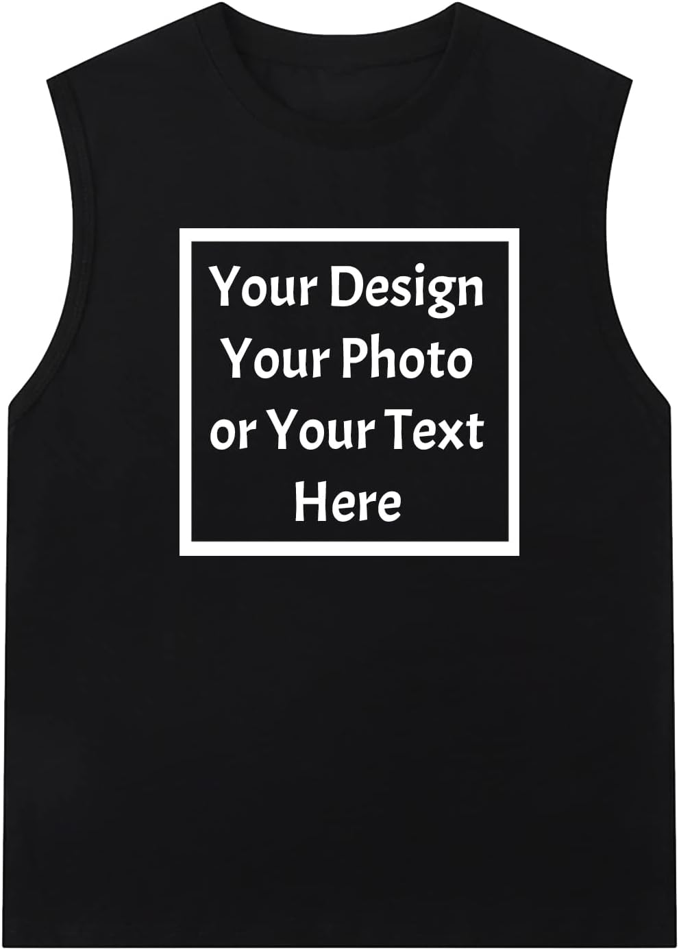 Custom Personalized Text Logo Unisex Young Adult Vest Tank Tops Sleeveless Shirts