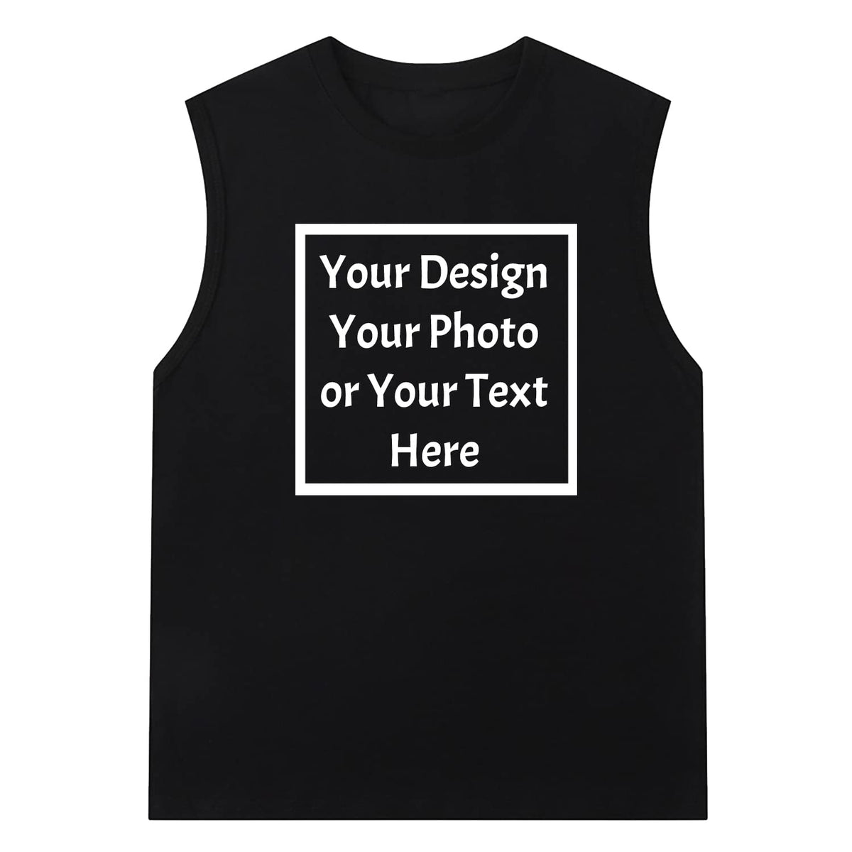Custom Personalized Text Logo Unisex Young Adult Vest Tank Tops Sleeveless Shirts