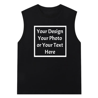 Custom Personalized Text Logo Unisex Young Adult Vest Tank Tops Sleeveless Shirts