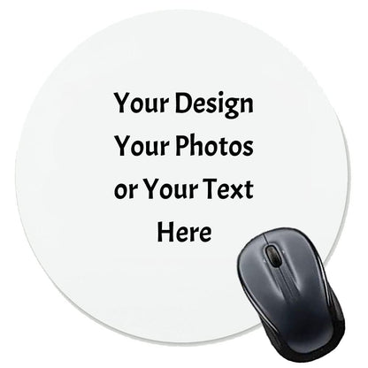 Custom Your Design Photos Text Round Mouse Pad Personalized Desktop Mat Rubber Mousepad 9x7.5 Inches