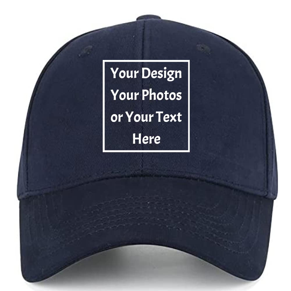 Custom Your Own Picture Text Logo Unisex Personalized Plain Adjustable Hat Baseball Cap