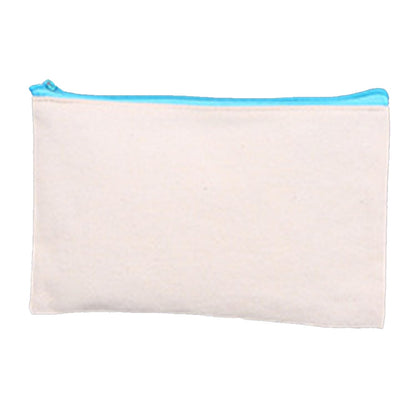 Sublimation Blanks Canvas Pencil Case Cosmetic Makeup Bag DIY Craft Zipper Bags Multifunctional Pouch Pack of 10