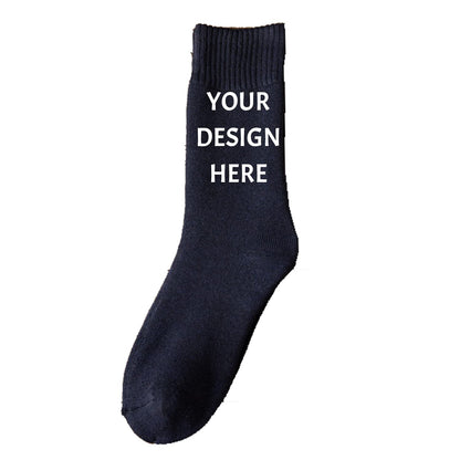 Custom Socks Men Women Personalized Your Design Text Unisex Young Adult Cotton Athletic Ankle Crew Socks