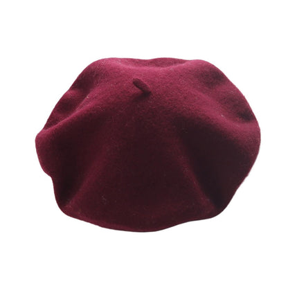 Women French Style Cashmere Beret Hat, Comfortable Stretchy Knitted Cap, Classic Fashion Headwear