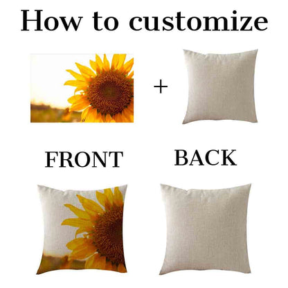 Decorative Linen Throw Pillow Covers Couch Bedroom Cushion Cover Custom Personalized Pillow Cases Standard Size 18x18 Inches