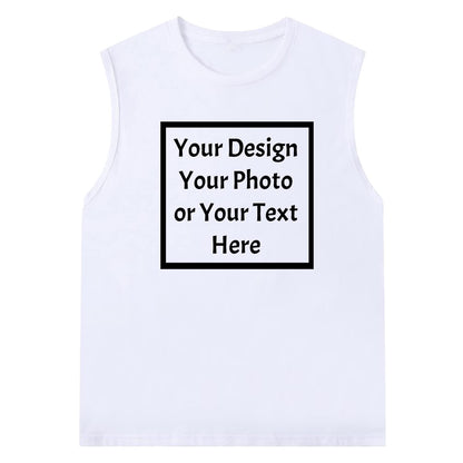 Custom Personalized Text Logo Unisex Young Adult Vest Tank Tops Sleeveless Shirts