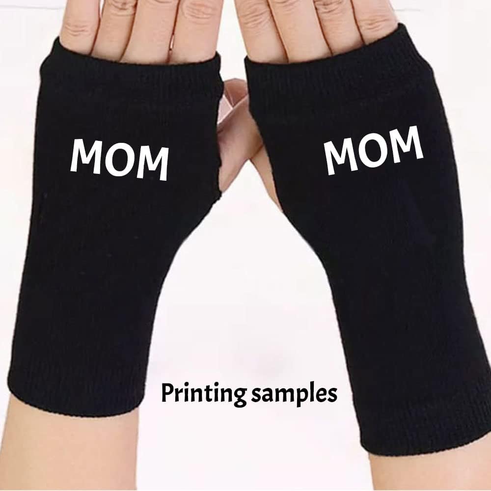 Custom Personalized Text Logo Unisex Adult Fingerless Warm Gloves