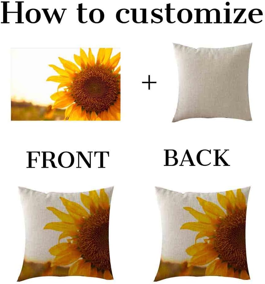 Decorative Linen Throw Pillow Covers Couch Bedroom Cushion Cover Custom Personalized Pillow Cases Standard Size 18x18 Inches