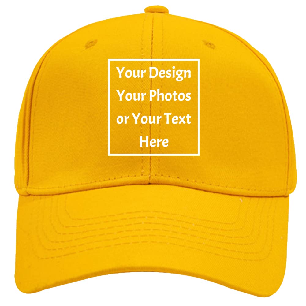 Custom Your Own Picture Text Logo Unisex Personalized Plain Adjustable Hat Baseball Cap