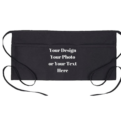 Custom Apron with Pockets, Personalized Printed Kitchen Cooking Apron