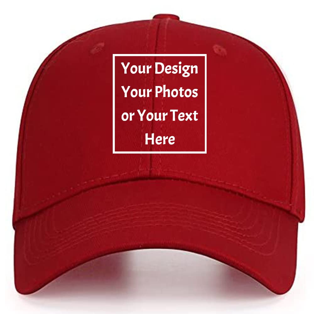 Custom Your Own Picture Text Logo Unisex Personalized Plain Adjustable Hat Baseball Cap