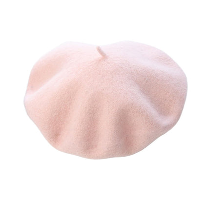 Women French Style Cashmere Beret Hat, Comfortable Stretchy Knitted Cap, Classic Fashion Headwear