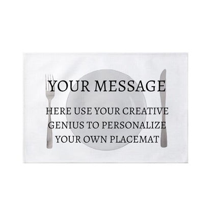 Custom Decorative Housewarming Gifts Logo Text Personalized White Placemats Wedding Party Linen Placemat Dining Kitchen Table Place Mat