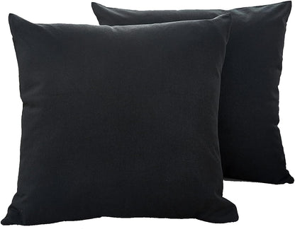 Linen Cotton Throw Pillowcase Solid Square Decorative Pillow Covers for Couch Sofa Bed Chair Set of 2