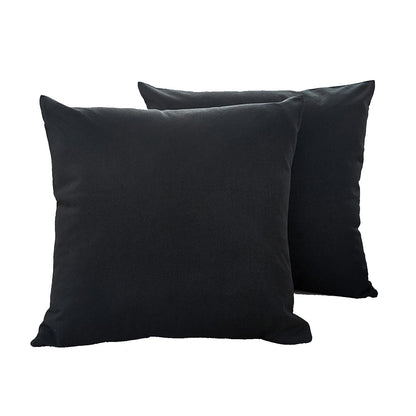 Linen Cotton Throw Pillowcase Solid Square Decorative Pillow Covers for Couch Sofa Bed Chair Set of 2