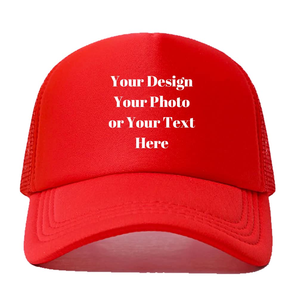 Personalized Picture Text Logo Colorful Unisex Adjustable Trucker Hat Custom Mesh Baseball Cap