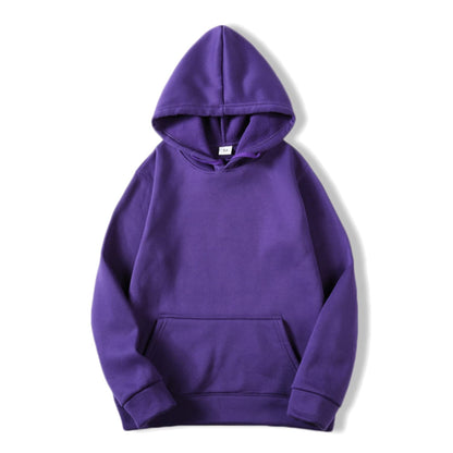 Unisex Hoodies Thin Fleece Pullover Sweatshirt