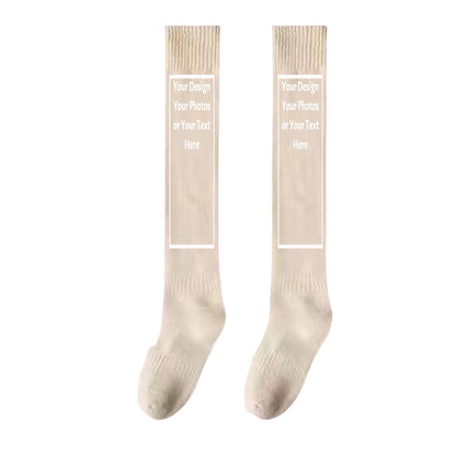 Personalized Custom Thigh High Women Socks Knee-High Warm Stocking Boot Leg Warmer Sock