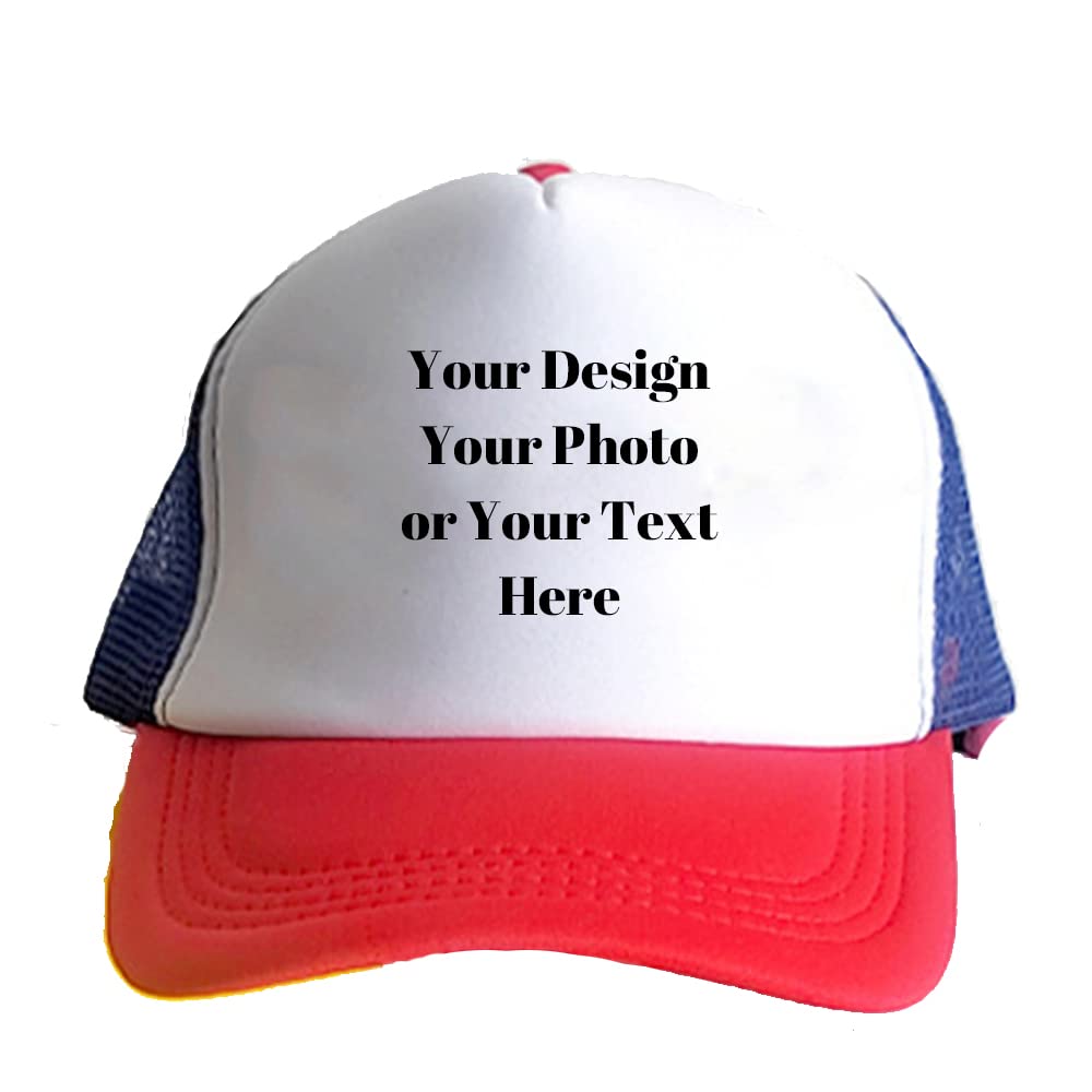 Personalized Picture Text Logo Colorful Unisex Adjustable Trucker Hat Custom Mesh Baseball Cap