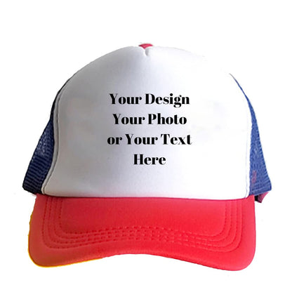 Personalized Picture Text Logo Colorful Unisex Adjustable Trucker Hat Custom Mesh Baseball Cap