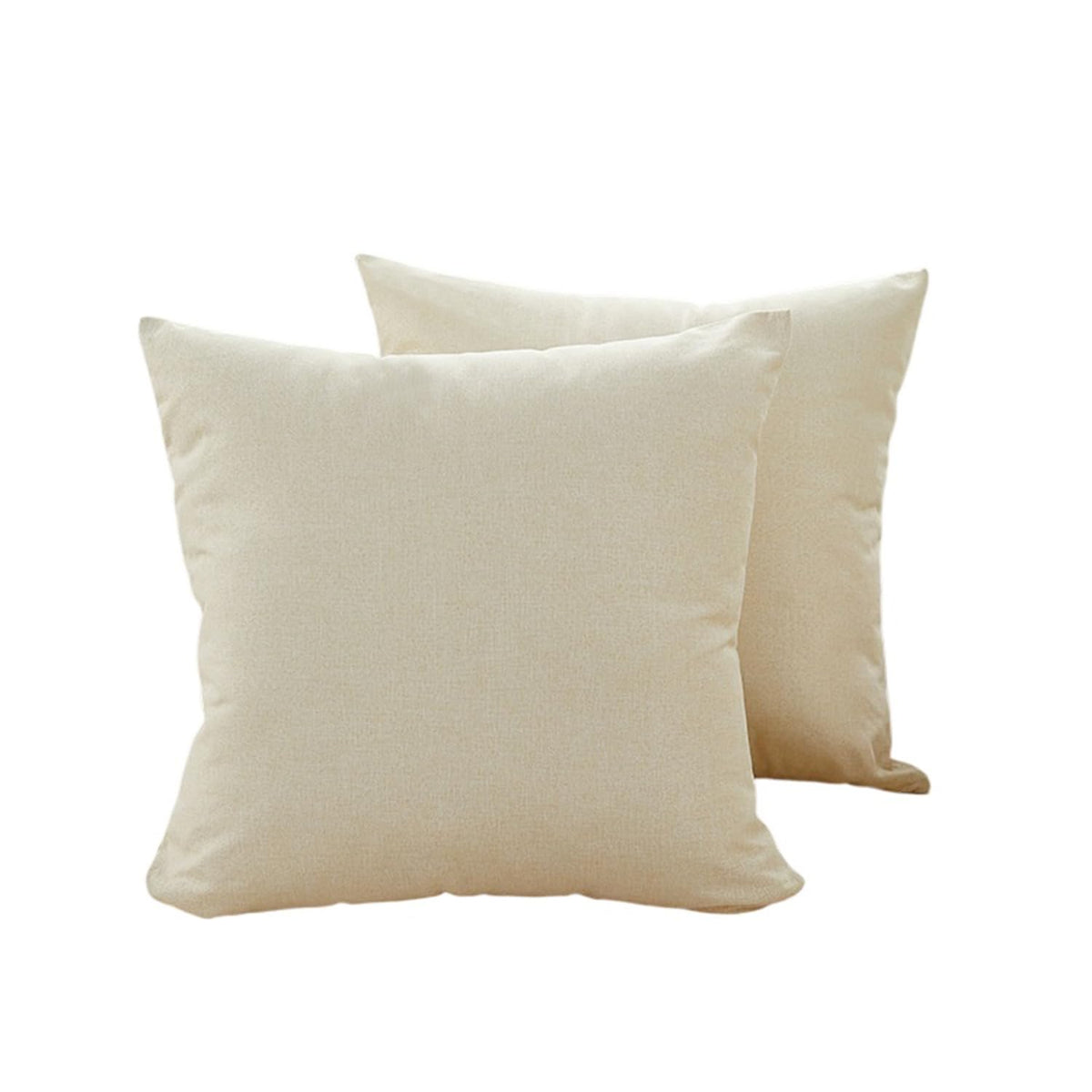 Cotton Linen Throw Pillowcase Solid Square Decorative Pillow Covers for Couch Sofa Bed Chair Set of 2