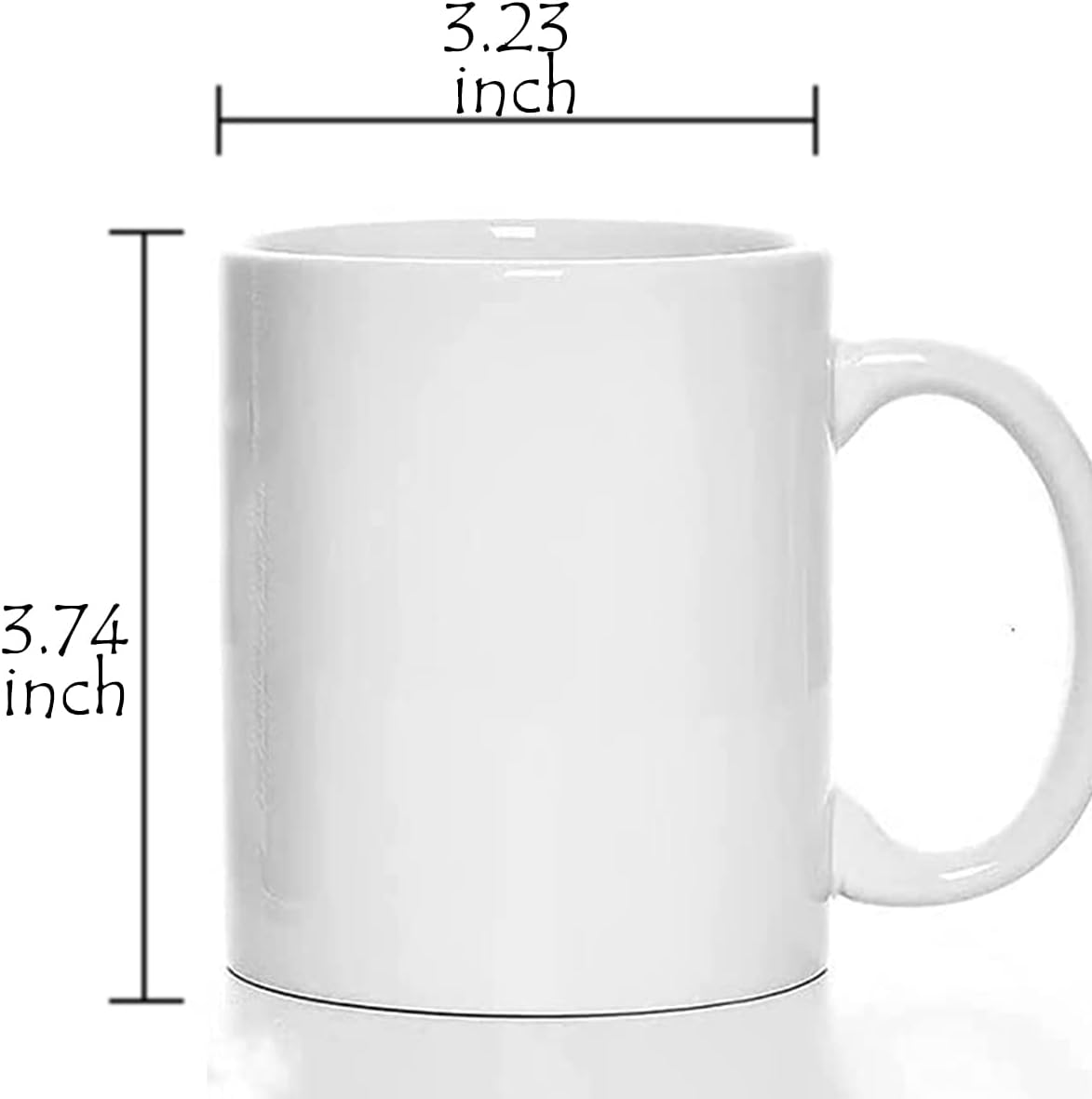 Sublimation Blank Drinking Tea Water Cup White Coffee Mug 11oz with Handles Custom Gift 1 pcs