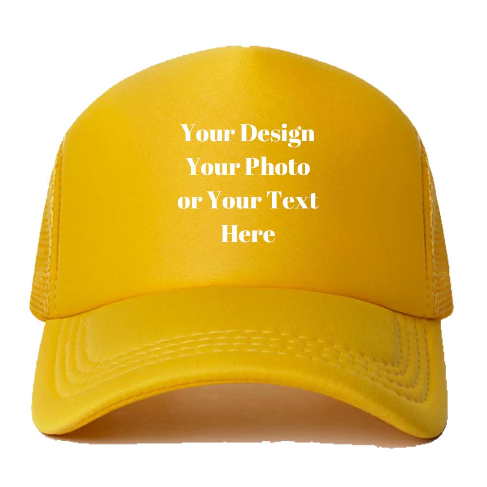 Personalized Picture Text Logo Colorful Unisex Adjustable Trucker Hat Custom Mesh Baseball Cap