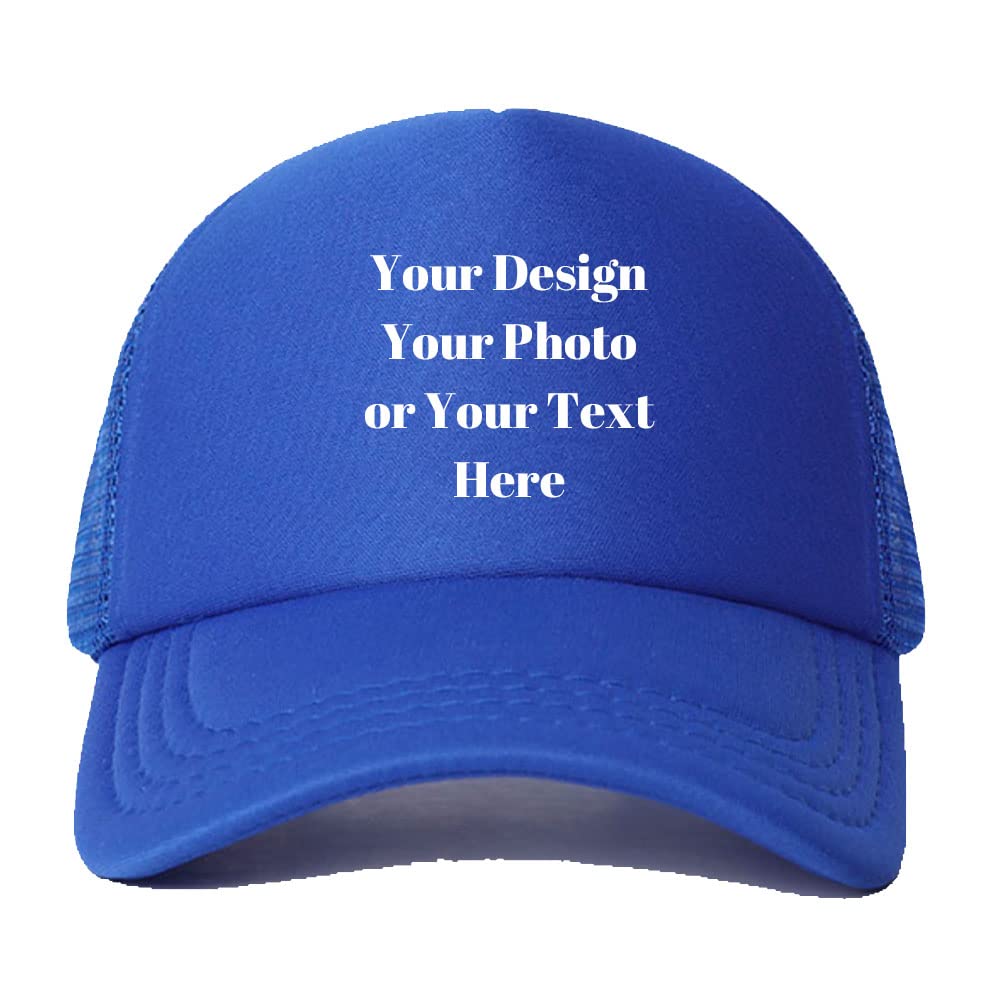 Personalized Picture Text Logo Colorful Unisex Adjustable Trucker Hat Custom Mesh Baseball Cap