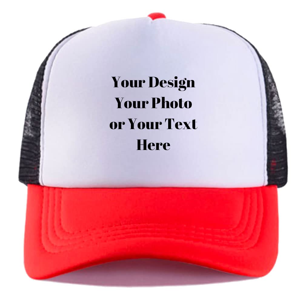 Personalized Picture Text Logo Colorful Unisex Adjustable Trucker Hat Custom Mesh Baseball Cap