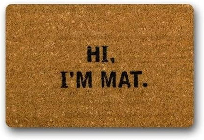 Flannel Carpet Hi I'm Mat Custom Doormat Indoor Outdoor Rubber Carpet 18x 30inch