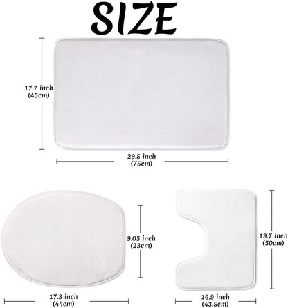 ZMvise Sublimation Blanks Bathroom Door Mats Polyester Heat Transfer Shower Mat Decoration Bath Rug Set of 4