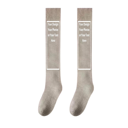 Personalized Custom Thigh High Women Socks Knee-High Warm Stocking Boot Leg Warmer Sock