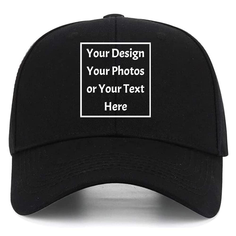 Custom Your Own Picture Text Logo Unisex Personalized Plain Adjustable Hat Baseball Cap