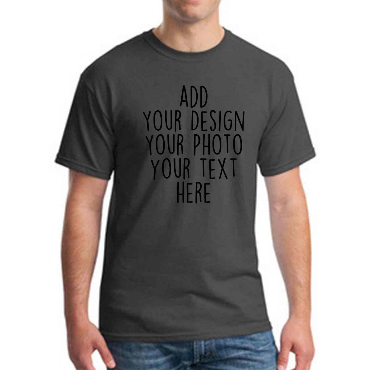 Custom Your Design Personalized Photo Text Unisex Young Adult T Shirts