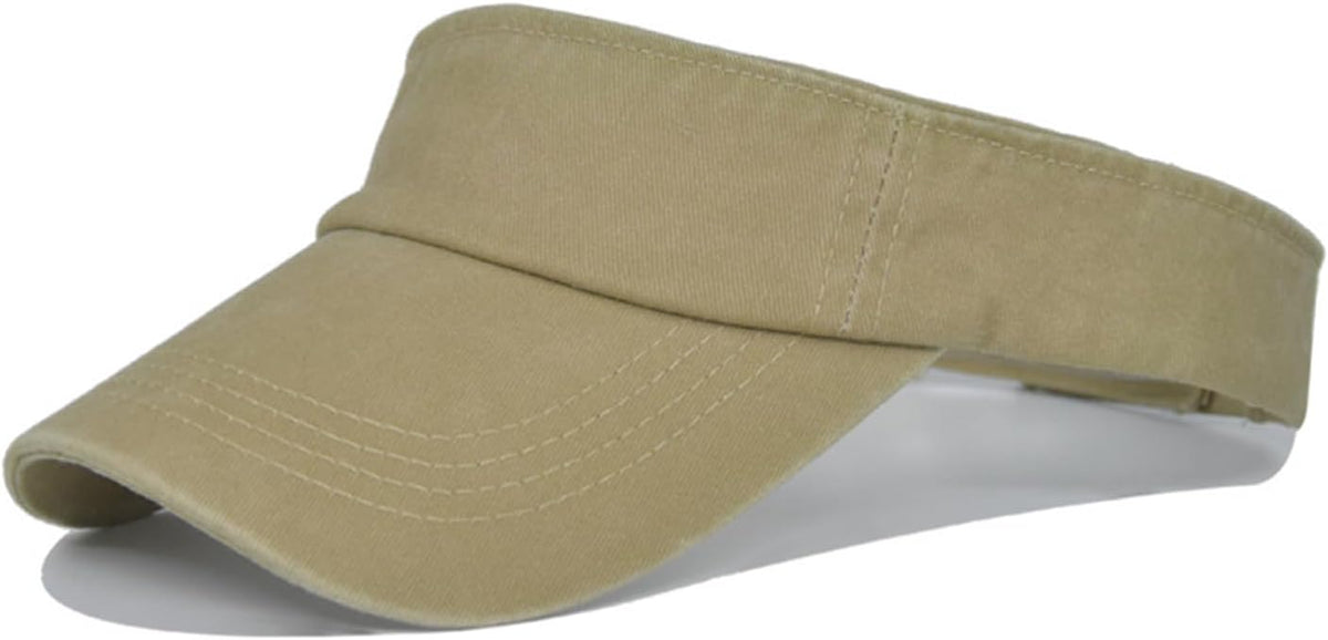 Custom Sun Visor Hats Cotton Washed Unisex Empty Top Adjustable Baseball Cap